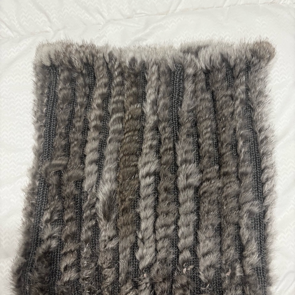Real Rabbit Fur Scarf - Picture 2 of 8